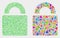 Vector Lock Mosaic Icon of Triangles