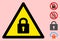 Vector Lock Warning Triangle Sign Icon