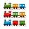 Vector locomotive and wagons toy train for kids