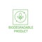Vector logo, badge and icon for natural and organic products. Biodegradable product sign design. Symbol of healthy