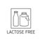 Vector logo, badge and icon for natural and organic products free from allergens ingredient. Lactose free.