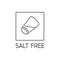 Vector logo, badge and icon for natural and organic products free from allergens ingredient. Salt free.