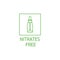 Vector logo, badge and icon for natural and organic products. Nitrates free sign design. Symbol of healthy product.