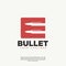 Vector logo of a bullet emblem with a negative space style