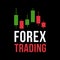 Vector logo with candlestick trading chart analyzing in forex