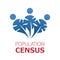 Vector logo for census, population count and demographic statistics