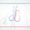 Vector logo desgin. Mother and child line in butterfly shape. Pregnat mother and mother holding baby in hand. Pink and