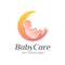 Vector logo design of baby care, motherhood and childbearing