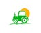 Vector logo design illustration of tractor farm, crop land, soil farm, back yard, natural, agriculture business