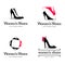 Vector logo design for shoes shop. Women shoes sign
