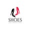 Vector logo design for shoes shop. Women shoes sign