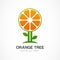 Vector logo design template. Orange tree illustration. Garden, o