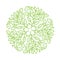 Vector logo flower design. Floral round Vintage element. Emblem luxury beauty spa, eco organic product, natural badge