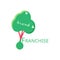 Vector logo franchise in flat design. The tree is ready for planting.