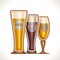 Vector logo glass cups of beer