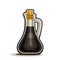 Vector logo glass decanter with handle filled soy sauce