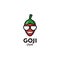 Vector logo for Goji Berry, fruits, funny cartoon and cool