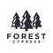 Vector logo hipster minimalist pine forest