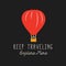 Vector logo of hot air balloon on black background