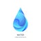 Vector logo icon design template. Natural clean 3d water drop. Abstract blue aqua droplet