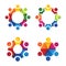 vector logo icons of people together - sign of unity, partnership, leadership, community