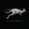 Vector logo illustration jumping kangoroo