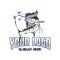Vector logo illustration jumping sailfish fishing