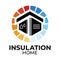 Vector logo of insulation, protection for houses
