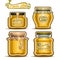 Vector logo Lemon Jam in glass Jars