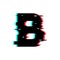 Vector Logo Letter B Glitch Distortion
