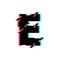 Vector Logo Letter E Glitch Distortion Diagonal