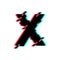 Vector Logo Letter X Glitch Distortion Diagonal