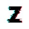 Vector Logo Letter Z Glitch Distortion