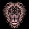 The Vector logo lion for tattoo or T-shirt print design or outwear.  Hunting style lions background. This hand drawing would be ni
