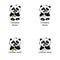 Vector logo panda eats bamboo. Logo for eco brand or bio cafe.