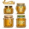 Vector logo Pineapple Jam in glass Jars