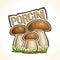 Vector logo Porcini Mushrooms