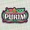 Vector logo for Purim holiday