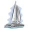 Vector logo sailing catamaran