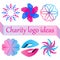 Vector logo set for charity, health, voluntary or nonprofit organization