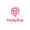 Vector logo for sweets, candy shop, boutique, store. Vector template