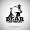 Vector logo template with Roaring Bear for sport teams, brands etc