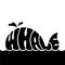Vector Logo Whale lettering in the silhouette