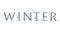 Vector logo winter. Decorated word, typographic composition.