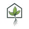 Vector logos minimalist plant on houses