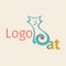 Vector logotipe with simplified figure cat. It can be used for zoo theme logo an element of the site design