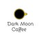 Vector logotype for the cafe. Coffee mug and moon combined in one logo. Dark moon caffee.