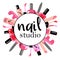 Vector logotype design for nail salon, studio, bar, spa, boutique. Nail art labels with sample text. Set of nail salon logo
