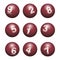 Vector Lottery / Bingo Number Balls Set - 1 to 9