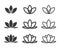 Vector lotus flowers icon set pictogram on white background